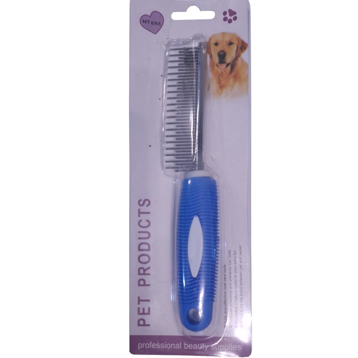 Гребен с неравни косми, Vision XXI, неръждаема стомана, дебела дръжка 3 см