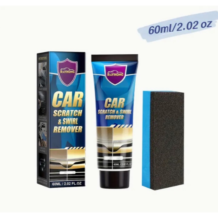 Комплект за поправка на драскотини на автомобили 60 мл с гъба - Бърз ремонт за малки драскотини, вакса без остатъци и шлайф за защита на боята