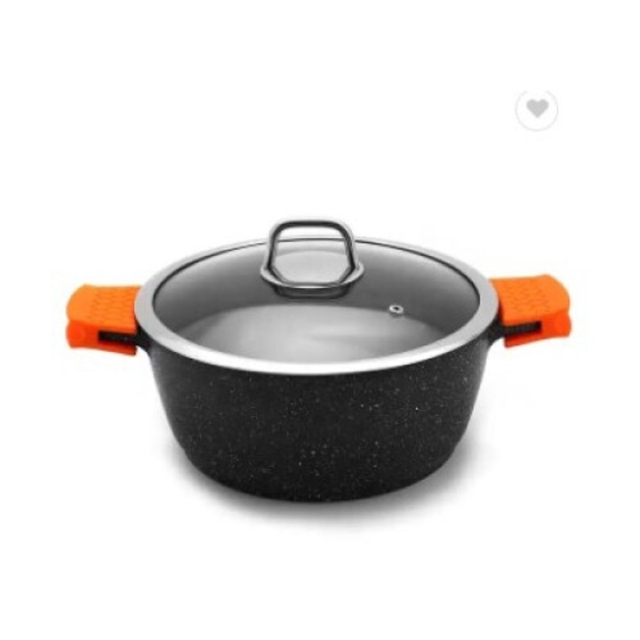 Cratita tip tuci Granit 2.2 litri, 20 x 9 cm, exterior si interior granit, cu capac