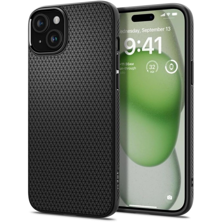 Калъф с висока защита за Apple iPhone 15 Plus, Liquid Air Matte, Grip Pro, Q17, Intense Dark