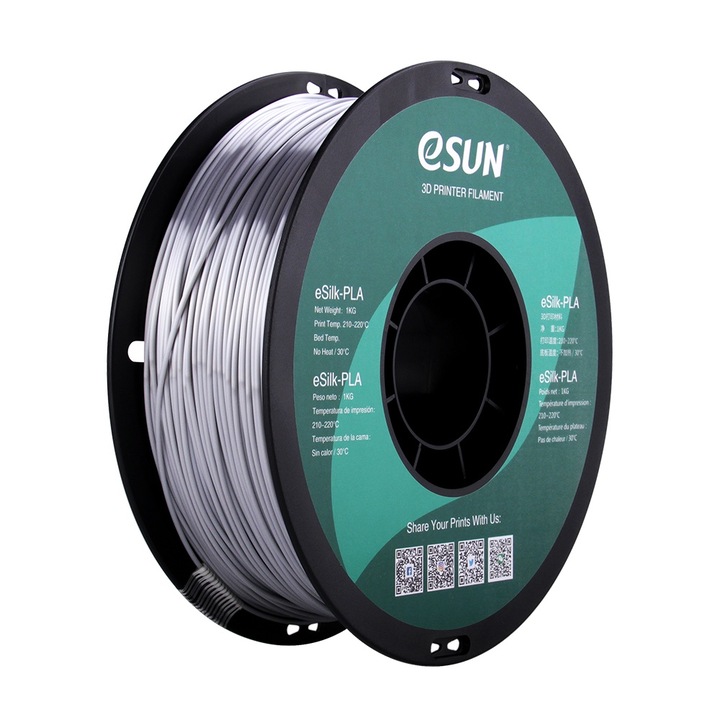 Filament eSUN eSilk PLA 1.75 Silver 1Kg