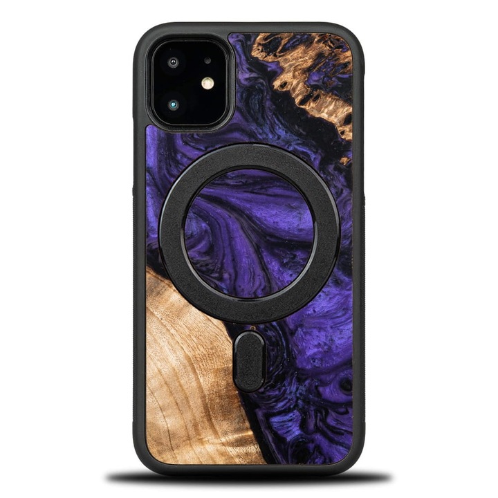 Tok, Bewood Unique kompatibilis iPhone 11, Lila Magnet