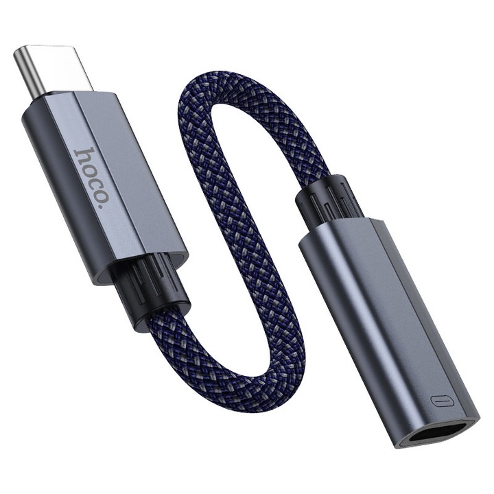 Adapter Type-C apa Lightning anyához, Hoco UA29A, támogatja a töltést és az adatátvitelt, 0,15 m, fekete