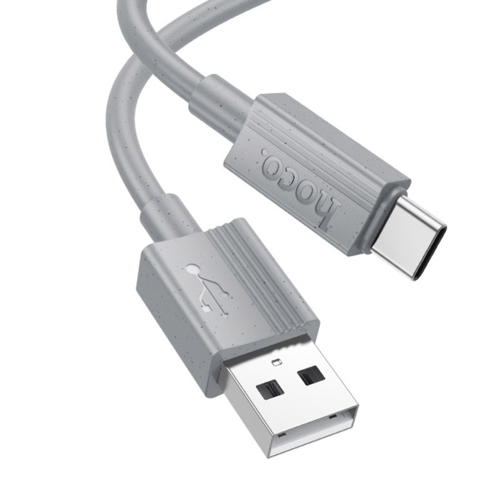 Kábel iPhone 15/16 és Android készülékekhez, USB Type-C-hez, Hoco X107, Power 3A, 1 m, szilikon, szürke