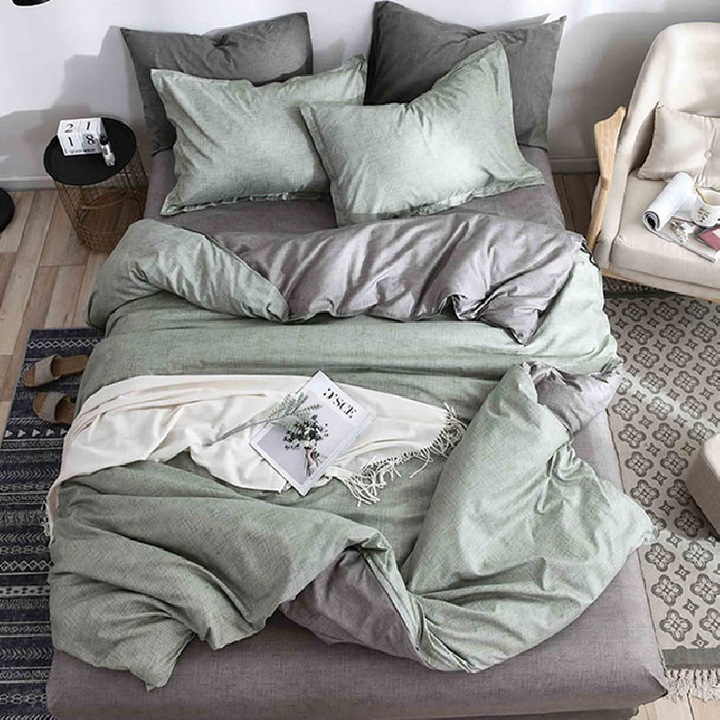 Ágyneműhuzat 2 főre, LX4418 modell, szatén pamut, 4 darab