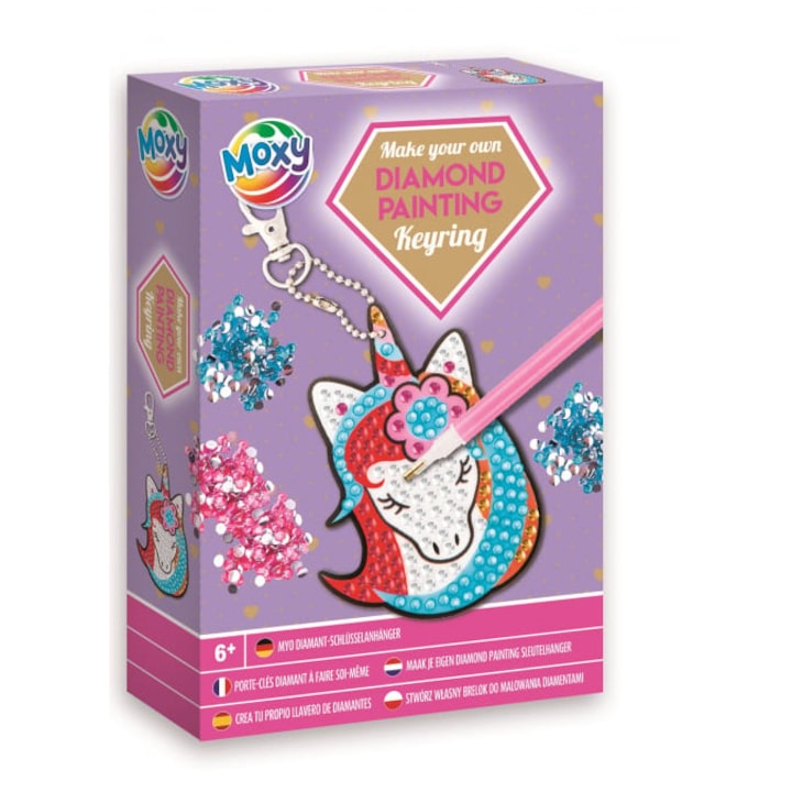 Set creativ DIY, Grafix, Creeaza propriul breloc cu strasuri, Diamond Paint. unicorn