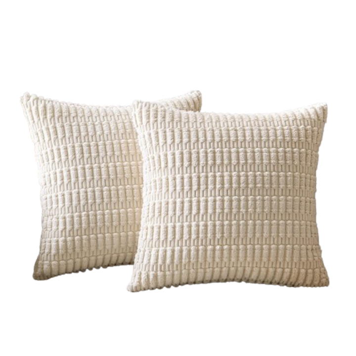Set de 2 huse de perna MIULEE, pentru canapea, fotoliu, casa sau dormitor, 50 x 50 cm, crem