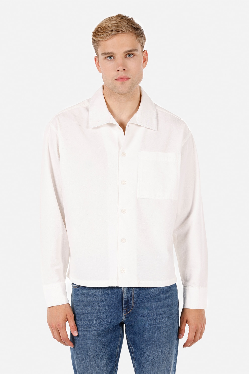 COLIN'S, Camasa boxy fit texturata, Alb optic, S