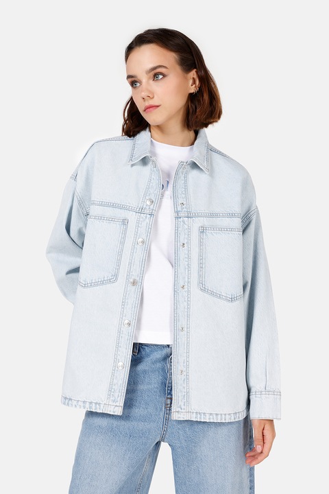 COLIN'S, Camasa lejera din denim, Albastru glaciar, M-L