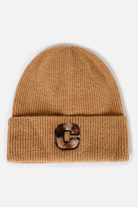 COLIN'S, Caciula elastica cu broderie, Maro