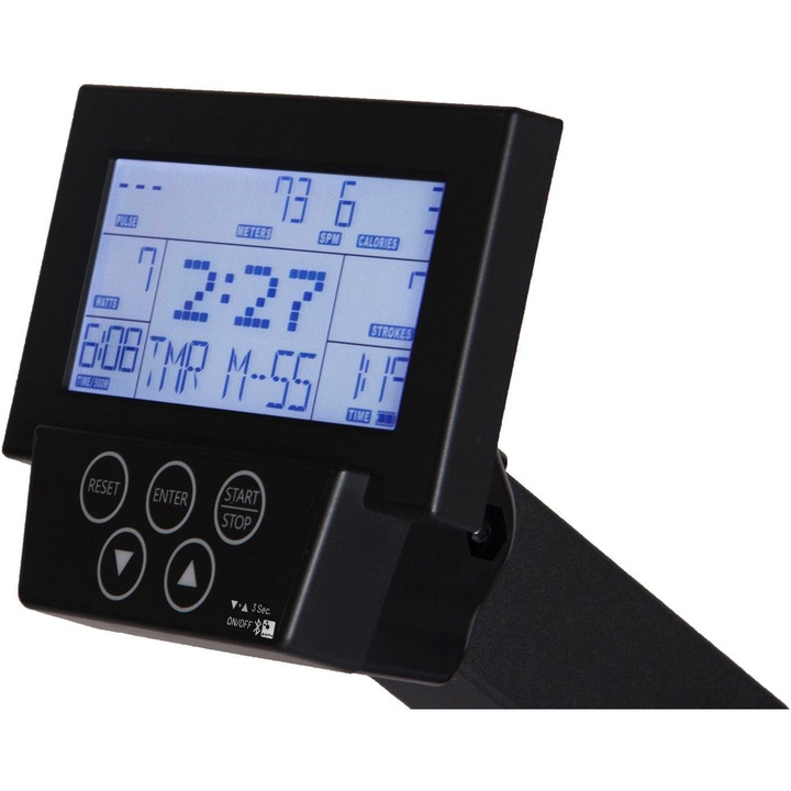 Consola Bluetooth VirtuFit Ultimate Pro 2 ANT+ Pentru Aparat De Vaslit, Tip Afisaj: LCD, Afisajul Monitorului: Timp, Distanta, Viteza, Ritm Cardiac, Putere, RPM