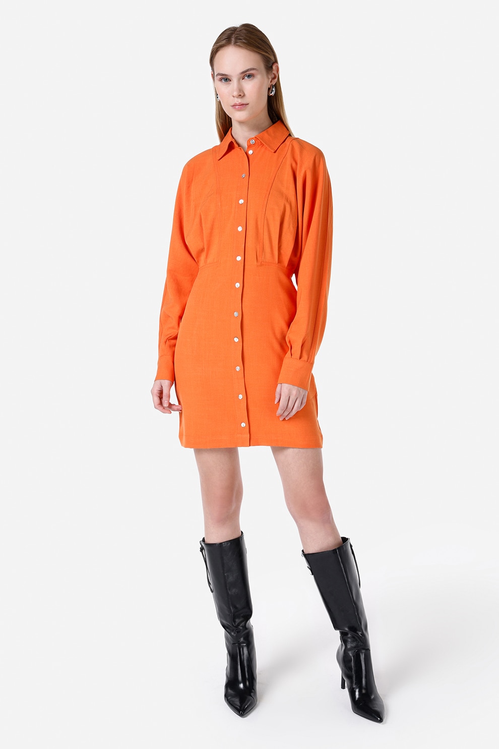 COLIN'S, Rochie-camasa scurta, Portocaliu, XL