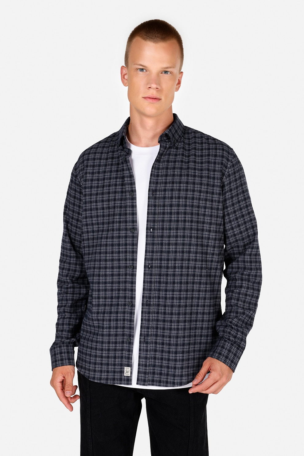 COLIN'S, Camasa de bumbac cu model in carouri, Albastru ultramarin, S