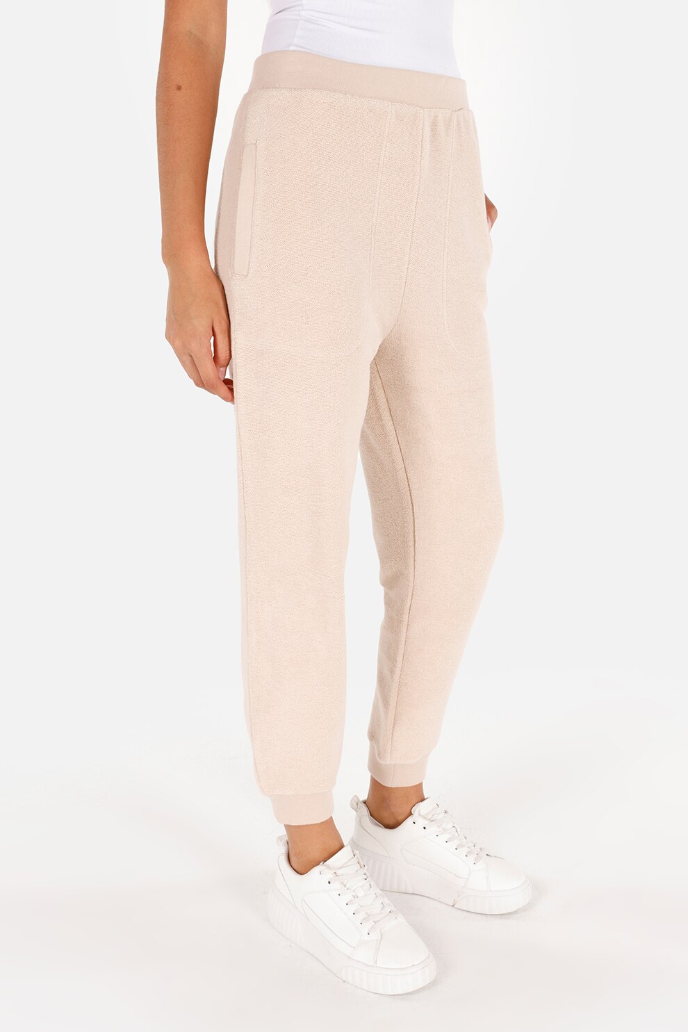COLIN'S, Pantaloni de trening regular fit de bumbac, Bej, XS