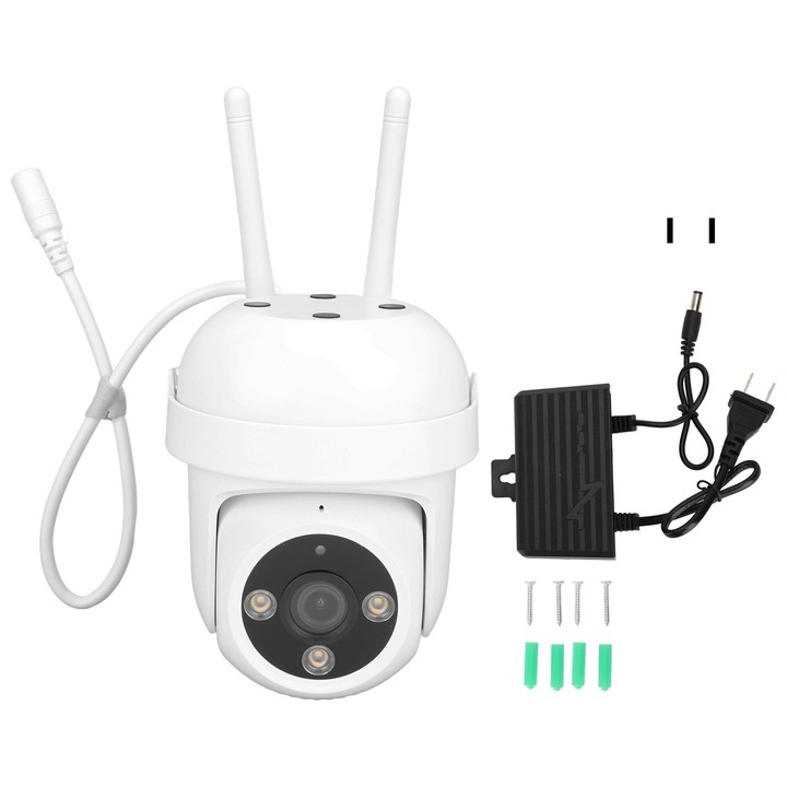 Camera de supraveghere Jormftte, 720P HD, unghi 120°, impermeabil IP56, dimensiuni 135x90x55mm