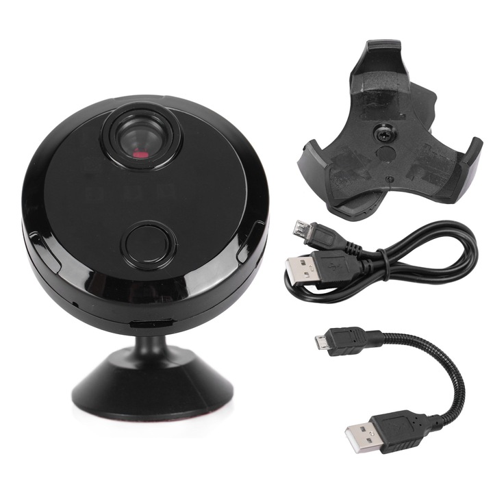 Camera de supraveghere exterioara wireless Jormftte 1080P, detectie miscare, audio bidirectional, 100-240V