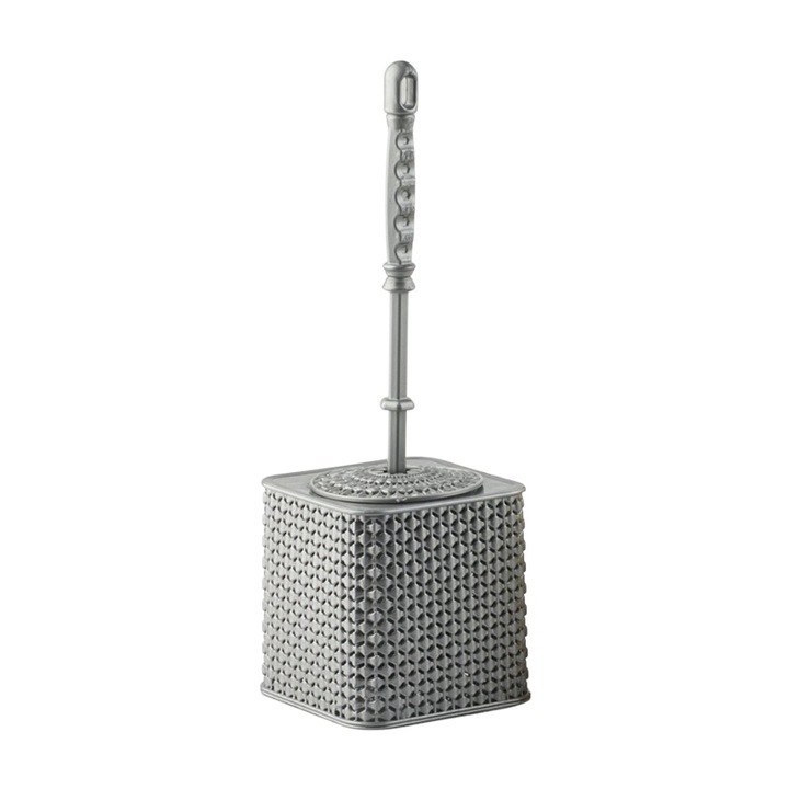 Perie WC cu suport, din plastic, Y439, gri