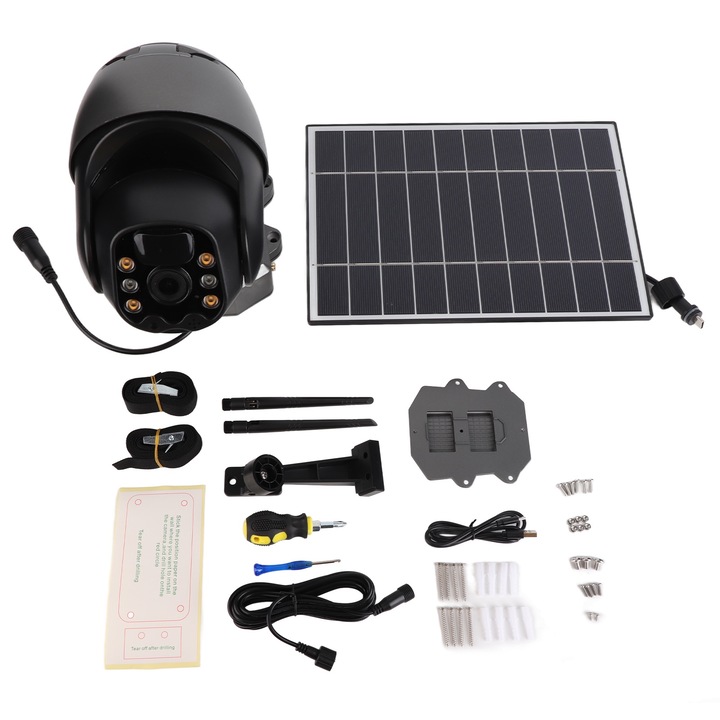 Cameră de supraveghere wireless Jormftte, 5MP, E27, interfon, vedere nocturnă infrared, 110-240V