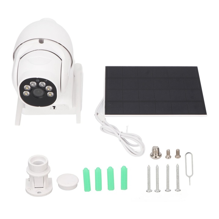 Camera WiFi Jormftte 1080P, unghi de vizualizare panoramic de 360°, monitorizare la distanță, suport pentru card Micro până la 64GB