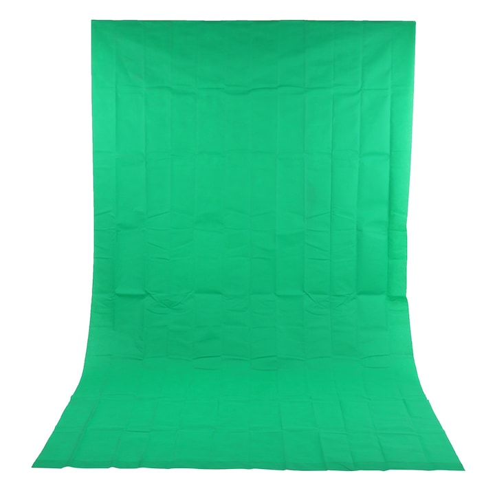 Egyszínű, kétoldalas vastag pamut fotóháttér vászon, 3x2,8 méter (zöld)