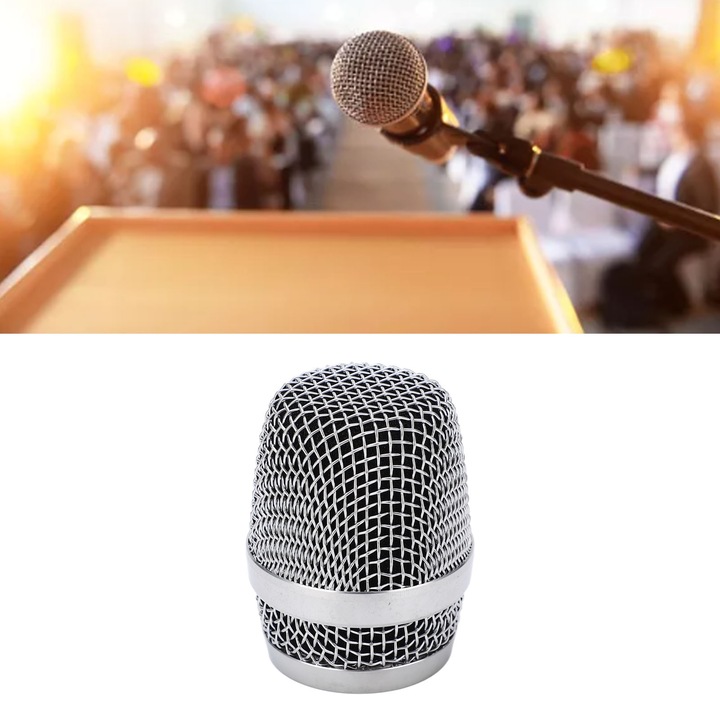 Mikrofon gömb rács, Jormftte, rozsdamentes acél, 37mm x 65mm, cseréhez