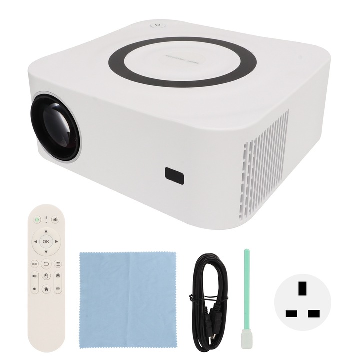 Jormftte 1080P videoprojektor, 320ANSI lm, WiFi 2.4G/5G, trapézkorrekció, 100-240V