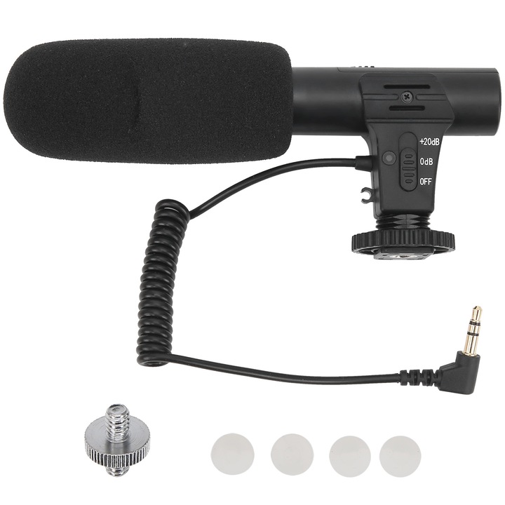 3,5 mm-es sztereó hiperkardioid kondenzátor mikrofon felvételhez, alkalmas OSMO POCKET 2 kamerához