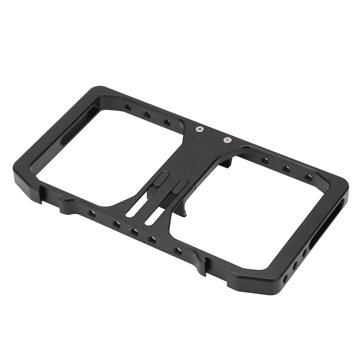 Jormftte okostelefon videó stabilizátor, alumínium, fekete, telefontartó 4-10,5 cm, 2 vakupapucs tartó