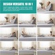 Set 3 Perne Ortopedice Reglabile 10 in 1 Linomag®, Forma de Pana, pentru Somn Confortabil, Recuperare Post-Operatorie si Suport pentru Spate, Gat si Picioare, Husa Detasabila si Lavabila, Alb/Gri Plumb