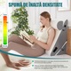 Set 3 Perne Ortopedice Reglabile 10 in 1 Linomag®, Forma de Pana, pentru Somn Confortabil, Recuperare Post-Operatorie si Suport pentru Spate, Gat si Picioare, Husa Detasabila si Lavabila, Alb/Gri Plumb