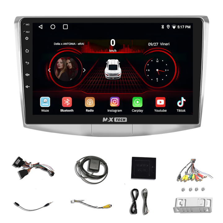 Навигация Volkswagen Passat B6, B7, CC 2005 - 2015 специален Android, MaxTech®, Android 13, 10 инча IPS екран, GPS функции, Carplay, WIFI, RDS, DSP, EQ, Mirrorscreen, Youtube, Bluetooth, Waze