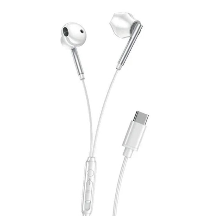 Casti cu Fir Type-C, XO-EP66, Compatibile iPhone 15/16 si Android, Cablu 1.2m, Microfon si Control volum, Alb