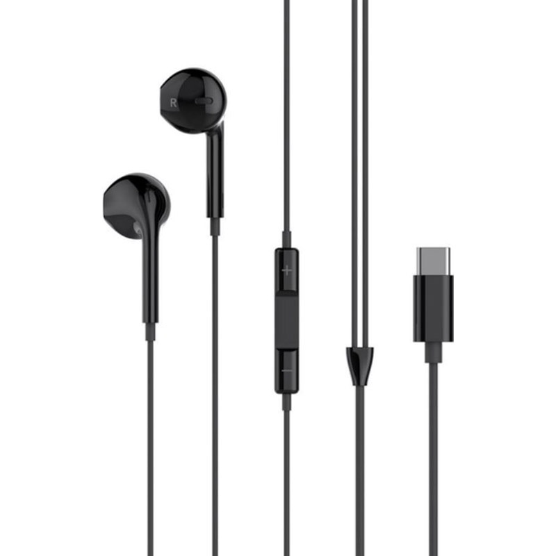 Casti cu Mufa Type-C, XO-EP72, Compatibile iPhone 15/16 si Android, 1.2m, Microfon si Control volum, Negru