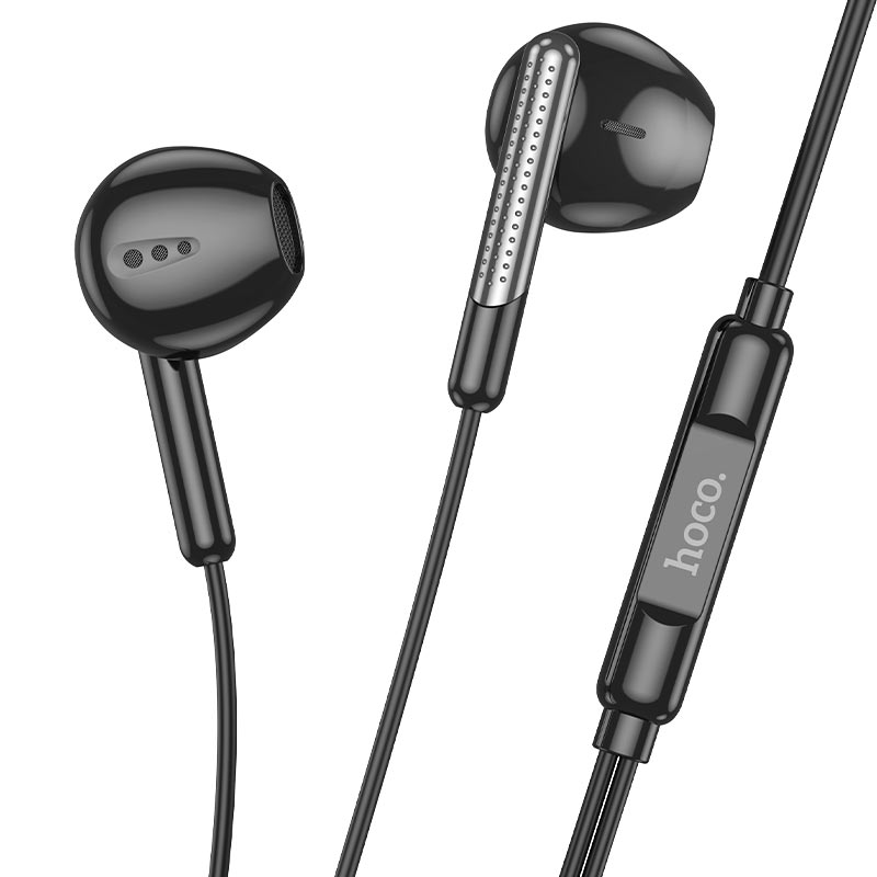 Casti cu Fir, Mufa Type-C, Hoco M123 Glory, Compatibile iPhone 15/16 si Android, 1.2m, Microfon si Butoane de control, Negru
