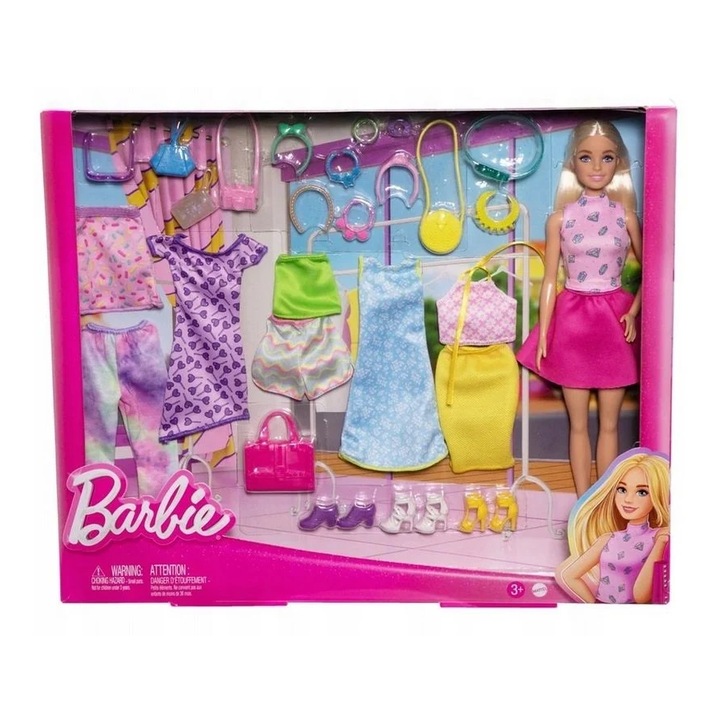 Барби комплект с кукла, дрехи и аксесоари, Mattel, 25+ аксесоара, пластмаса