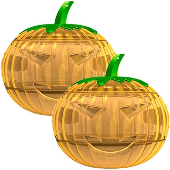 Комплект от 2 капана за насекоми, форма на тиква, 12x9,2x12,2 см, ABS, оранжев