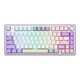 Механична клавиатура, Aula F75 Hotswap RGB Gasket, Bluetooth/Wireless, Геймърска, Лилава