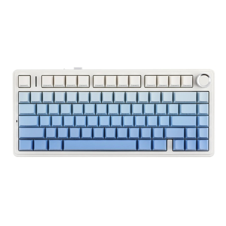 Механична игрална клавиатура, Aula F75 Blue Hotswap RGB уплътнение, Bluetooth/безжична, синя