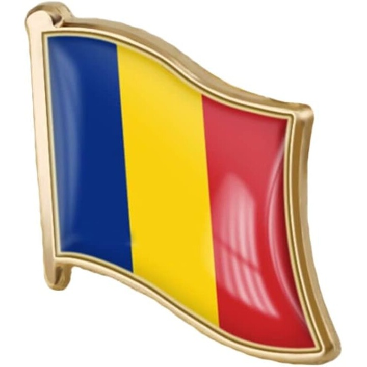 Значка с трицветно знаме на Румъния, 20x20 mm, SA&SO General Store®