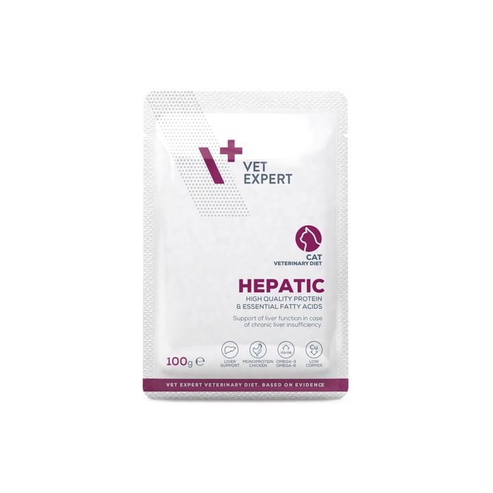 Állatorvosi takarmány hepatikus CAT macskáknak, VetExpert, boríték, 100g