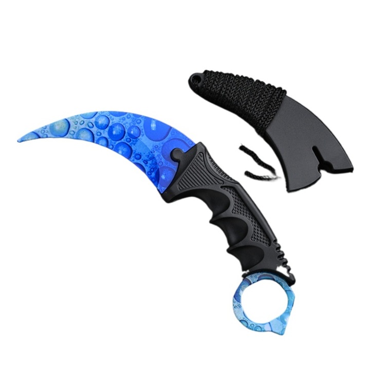 Тренировъчен нож Karambit от неръждаема стомана, 19см, с кания, за начинаещи