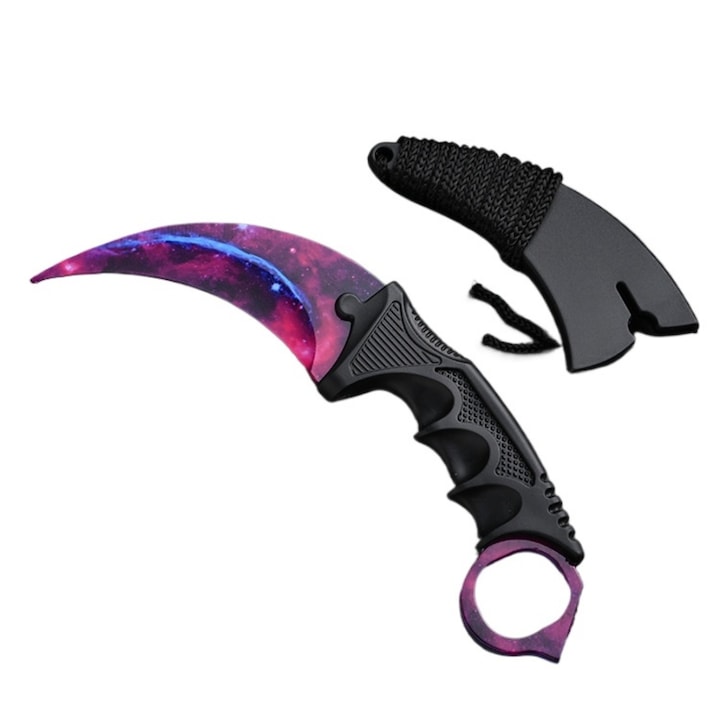 Тренировъчен нож Karambit от неръждаема стомана, 19см, с кания, за начинаещи