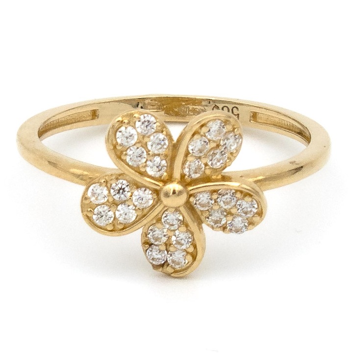 Inel Floare Aur 14k, Masura 13(53)