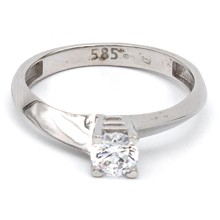 Inel de Logodna Aur Alb 14k, Masura 17(57)