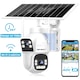 Camera de supraveghere duble Cu panouri Solare GENBOLT®, AOV, 2.4/5.8Ghz WIFI, 2K, 3MP+3MP, acumulatori 15600 mAh, Panou Solar 8W, culoarea vederii nocturne, Urmarire automata, IP66, stocare card/cloud, comunicare bidirectionala, Apasare alarma, Alba
