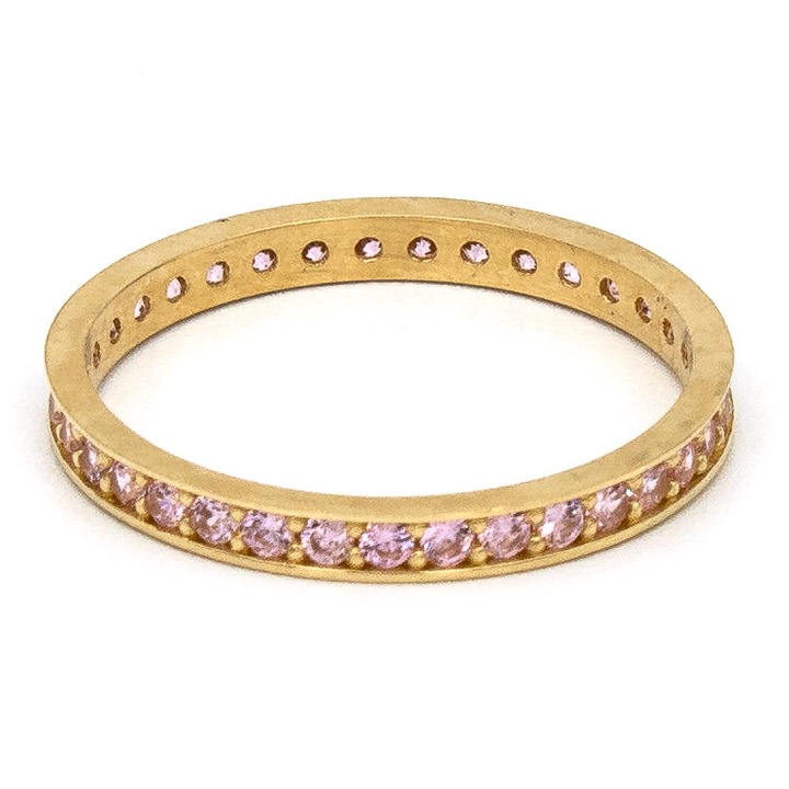 Inel Tennis Roz Aur 14k, Masura 13(53)