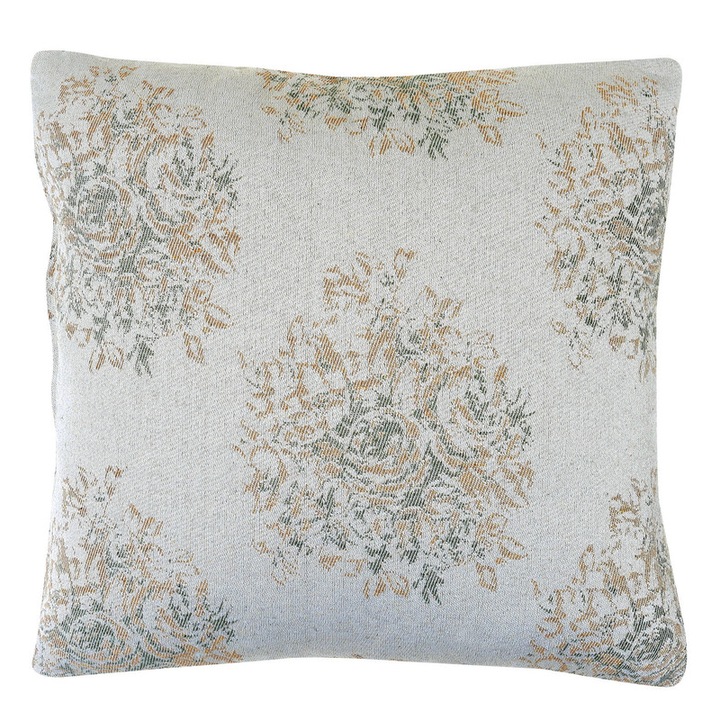 Fata de perna decorativa, Das Home, Bumbac, floral, 40x40cm, Multicolor