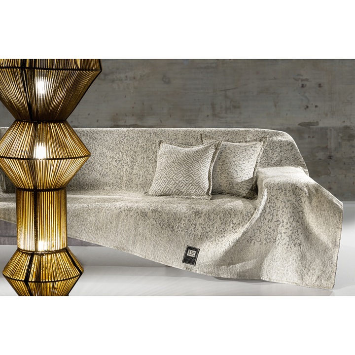 Cuvertura pentru canapea, Guy Laroche, Acril/Bumbac, 180x250cm, Bej