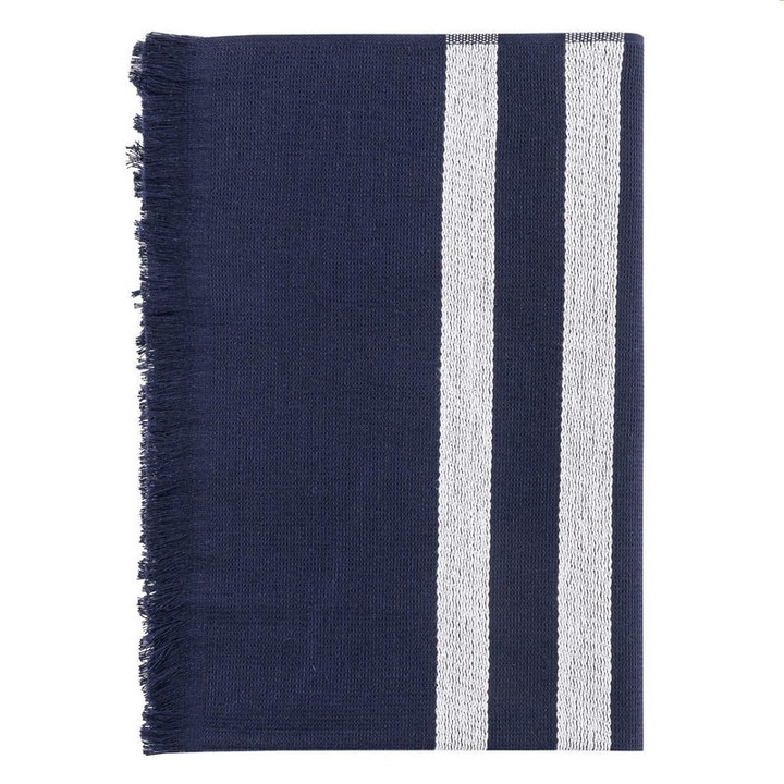 Prosop de plaja, Tommy Hilfiger, 90x170cm, Bumbac organic, 450gsm, Bleumarin