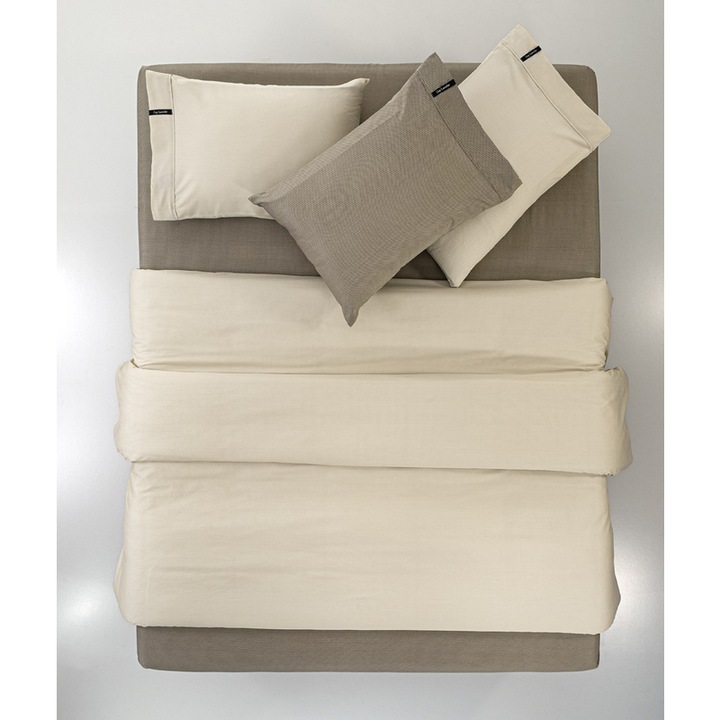 Cearceaf dublu Guy Laroche Minimal, bumbac satin, natural, 240x270cm